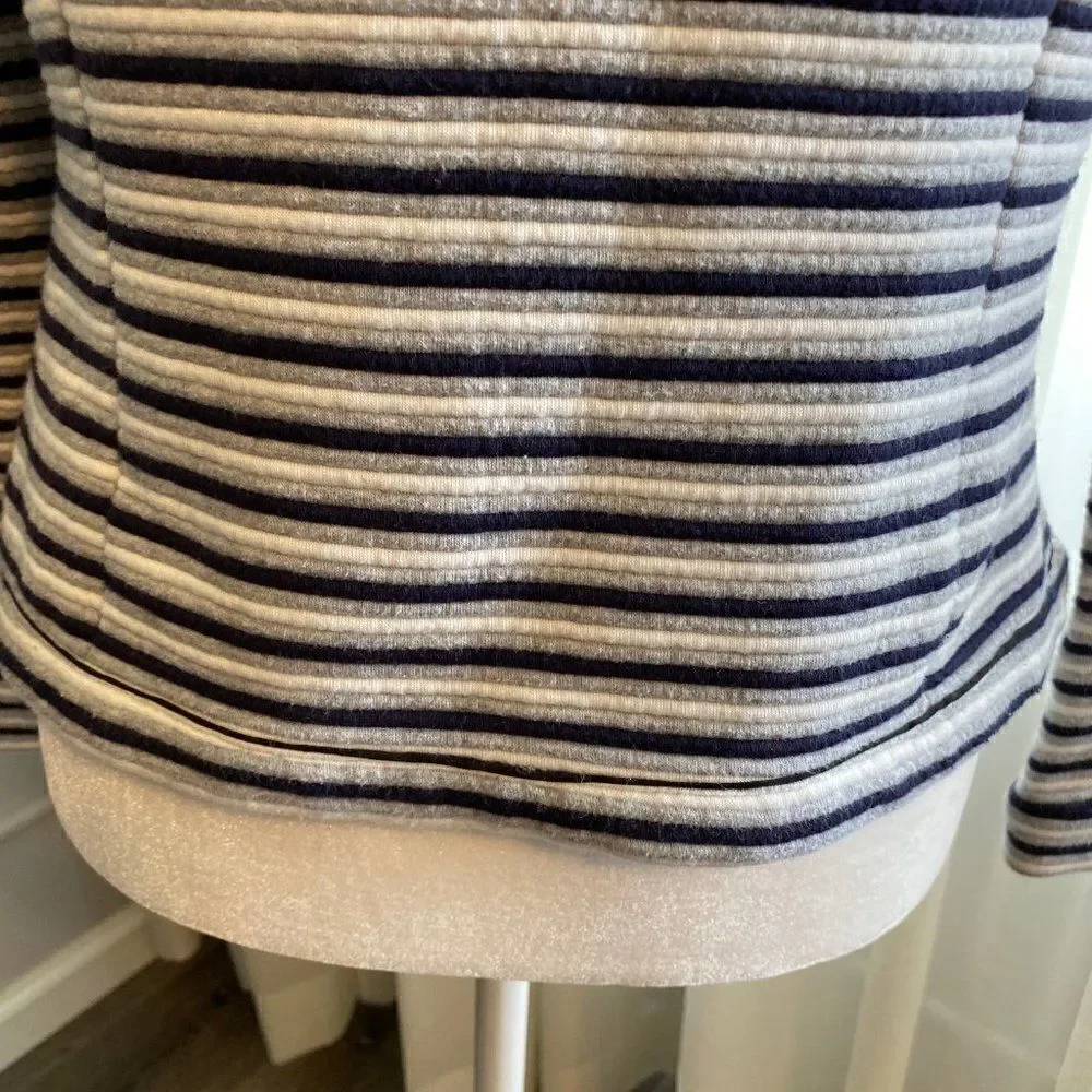 Isani for Target Black Gray Striped Knit Blend Cardigan Sweater SZ M